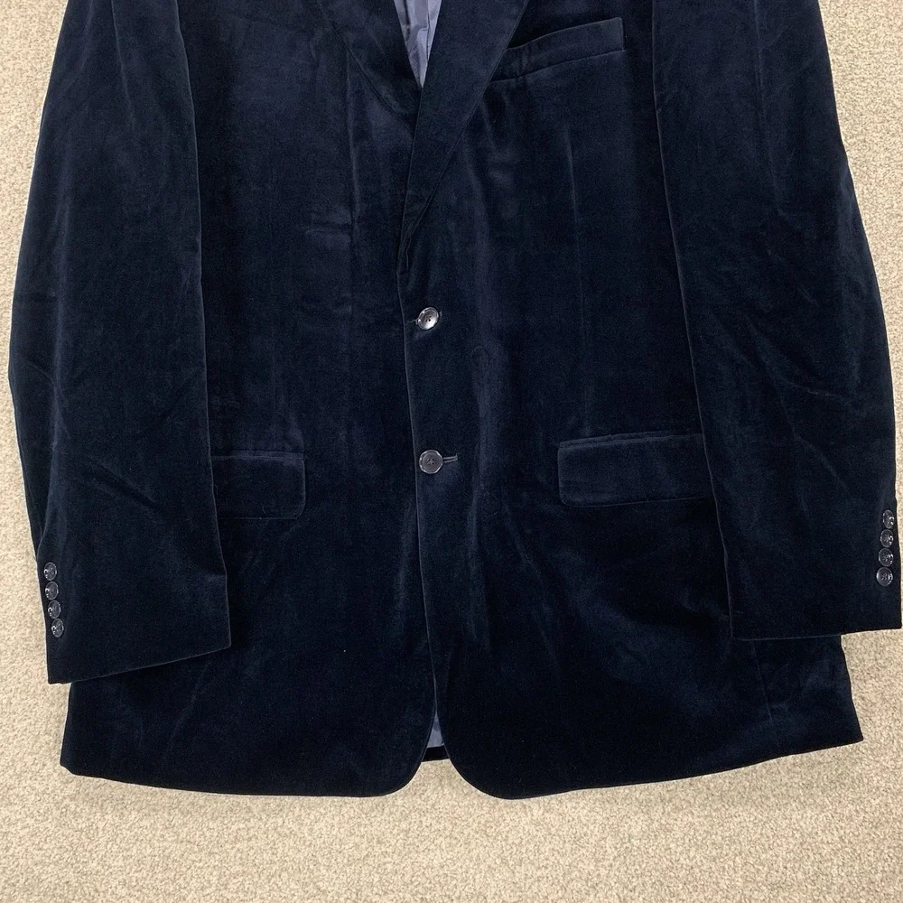 Haspel Sports Coat Blazer Rich Blue Velvet 44L Hoco Dinner Party Formal Wedding